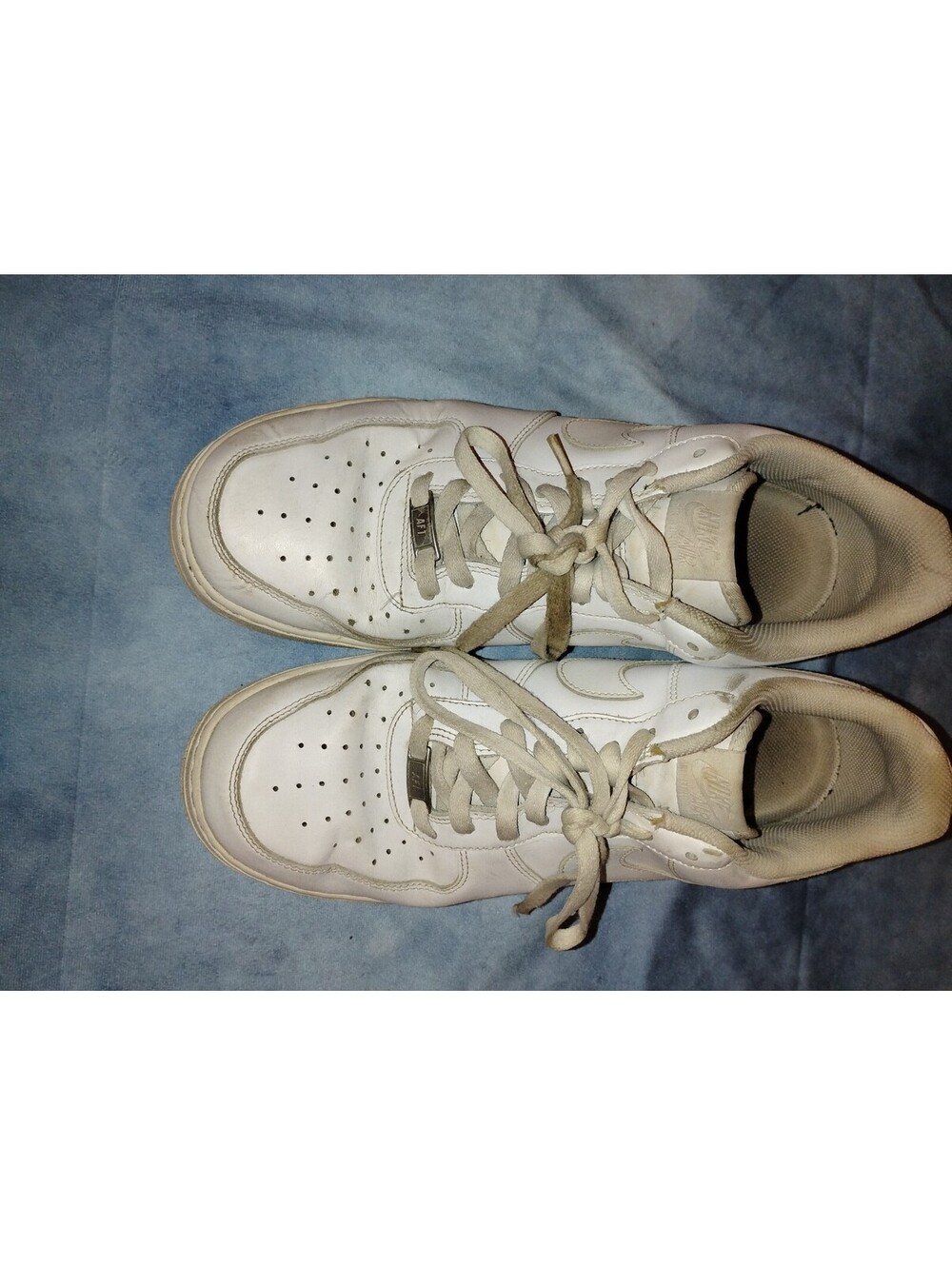 White Nike air force ones